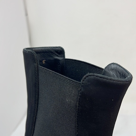 Good American Sz 9.5 Elastic and Satin Pull On Gold Heel Base Booties Boots - Picture 14 of 14
